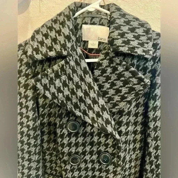 Bar Ill Double-breasted Wool-blend Pea Coat Black/Grey, Size Small - Picture 6 of 9